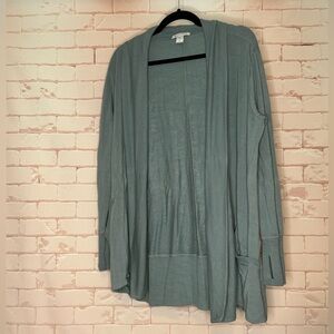 Athleta, pranayama wrap top, sage green, 1X